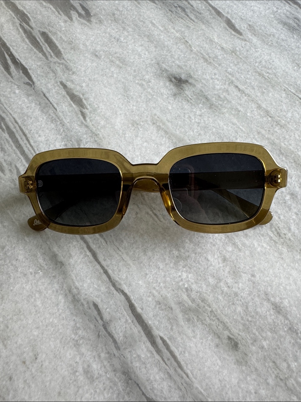 Sunski “Lago” Polarized Amber Translucent Rectangular Sunglasses - Picture 6 of 16